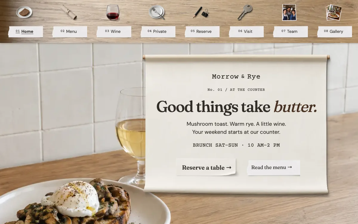 Our restaurants website demo