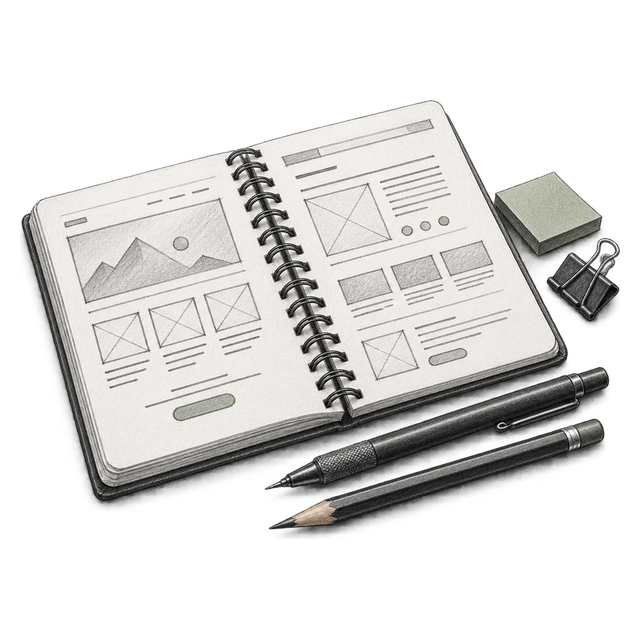 Drawn support notebook and studio tools