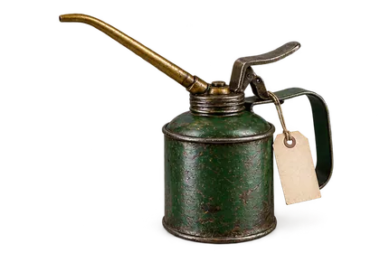 Generated green mechanic oil can with brass spout